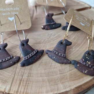 Edelstahl Creole mit Fimo Hexenhut