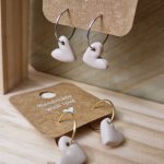 Creole Gold/Beige aus Fimo & Edelstahl (Creole 1,5 cm)